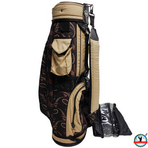 Vintage Paisley 3-Way Golf Cart Bag By Ron Miller Pro Model w/ Rain cover
